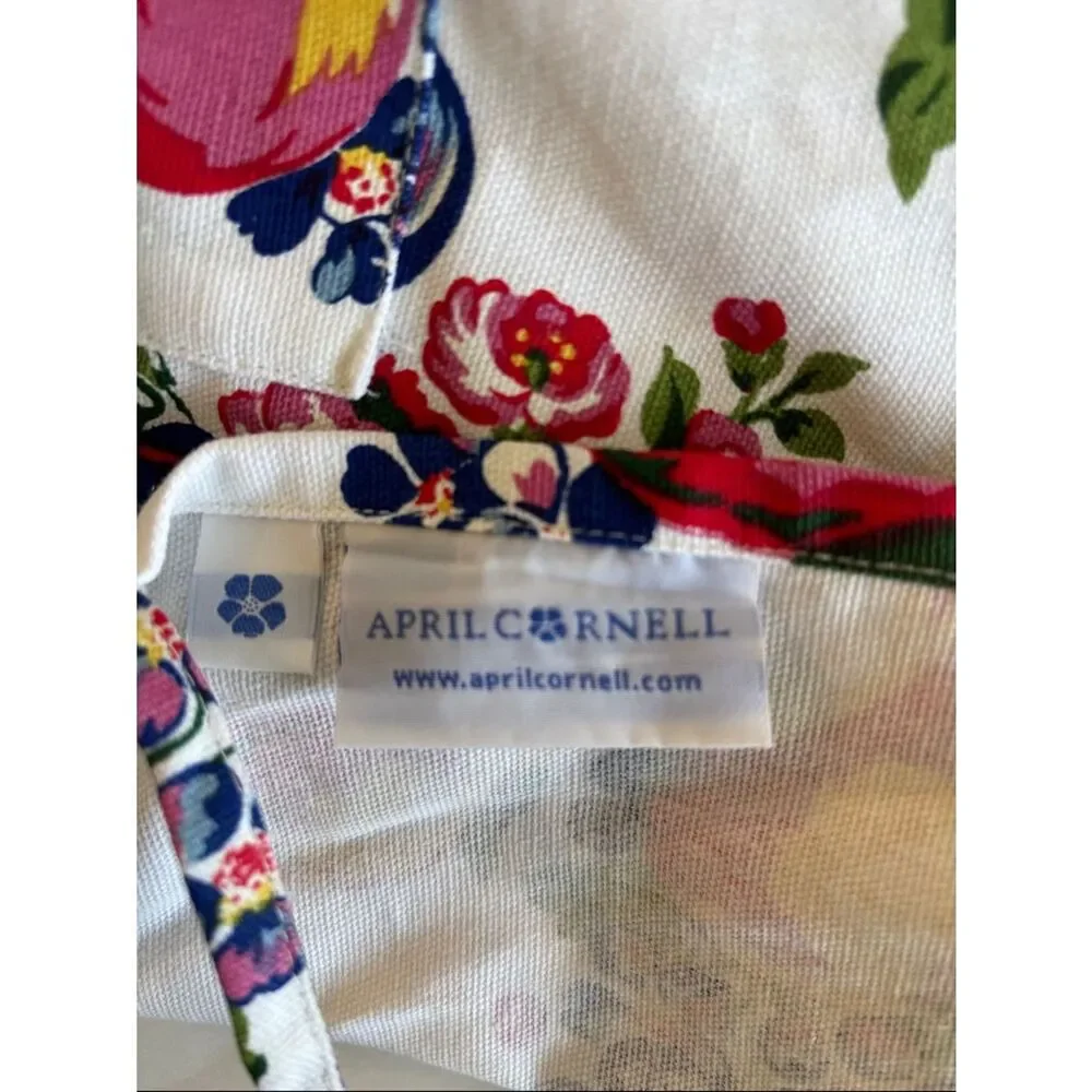 NWT April Cornell Full Apron Fruit Floral Print 100% Cotton